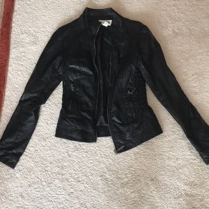 Black leather jacket